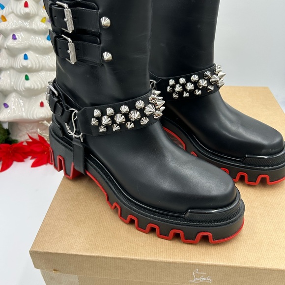 Christian Louboutin Shoes - Christian Louboutin women's Dune bike spike Moto boots size 39 made in Italy